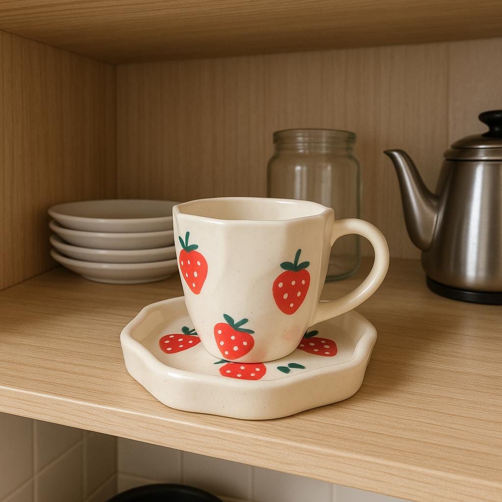 Strawberry Ceramic Mug Set