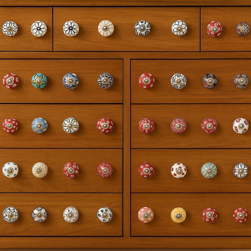 Boho Ceramic KnobsÑAll Included