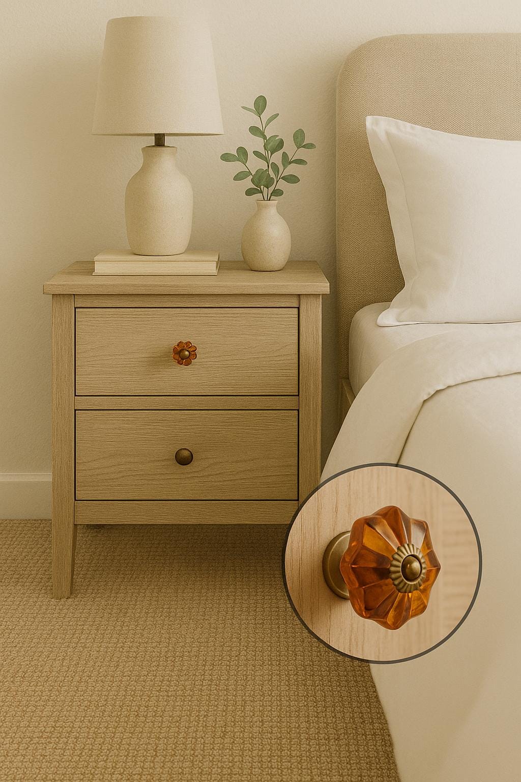 Red Glass Drawer Knobs