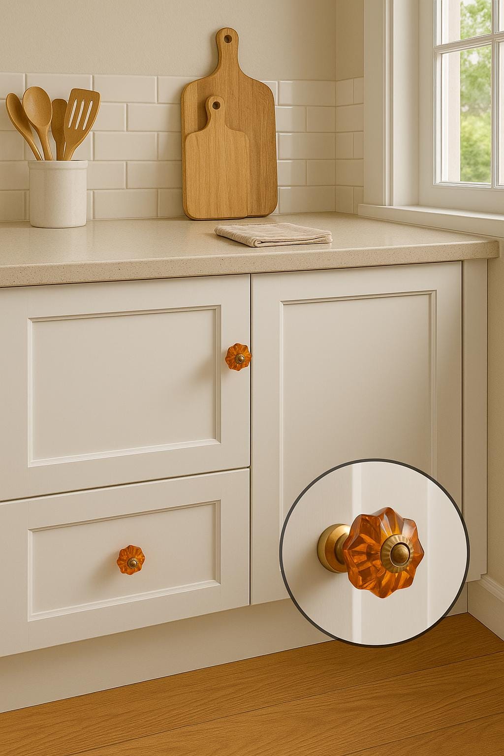 Red Glass Drawer Knobs