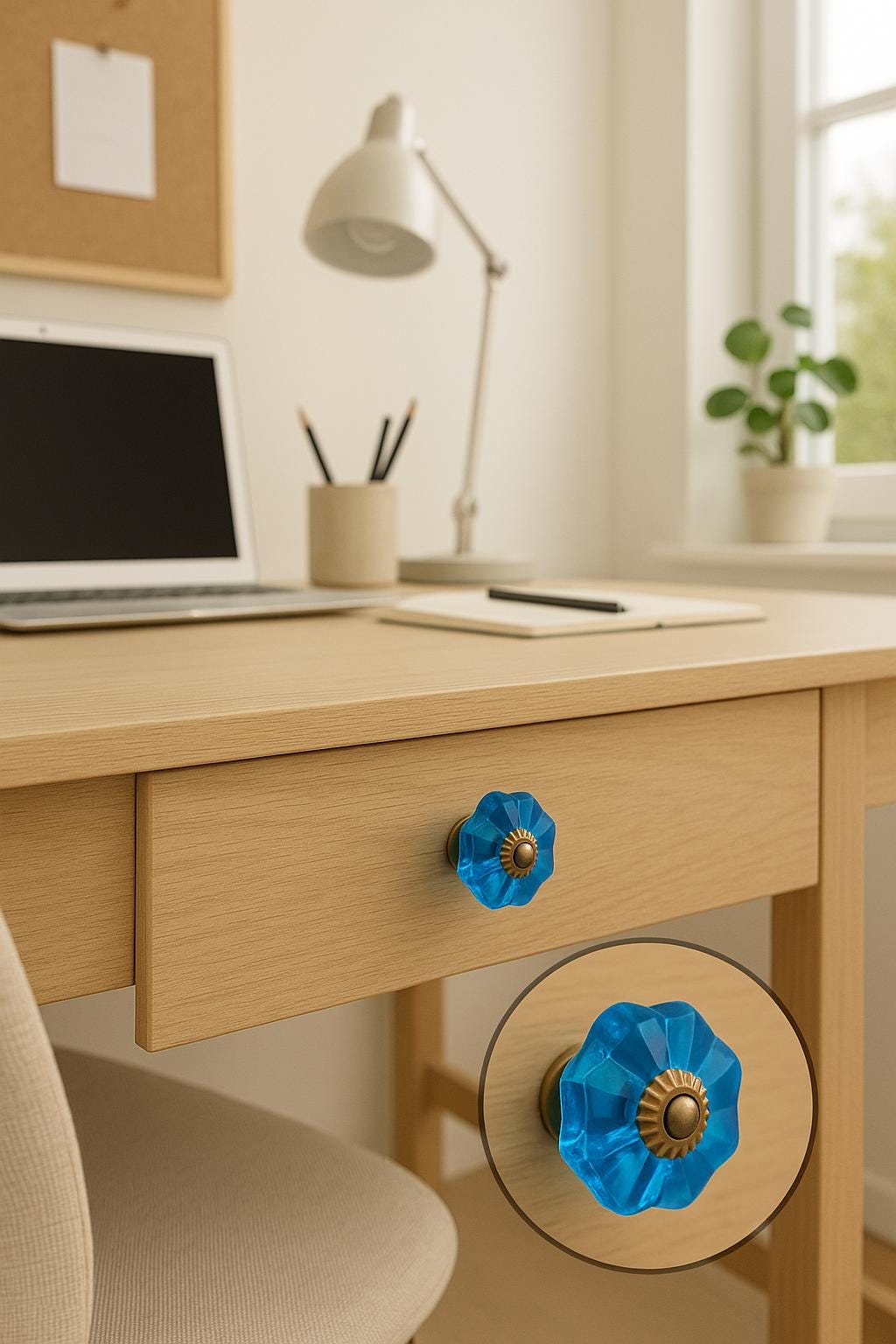 Blue Glass Drawer Knobs