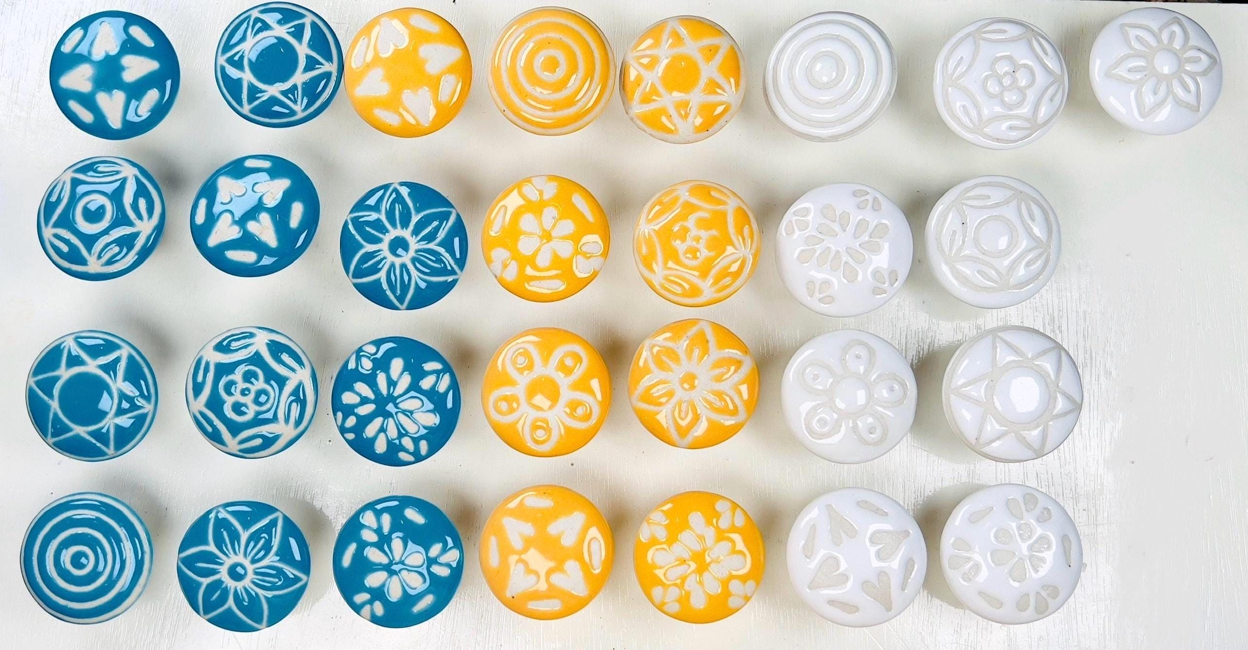 Colorful Hand-Painted Knobs
