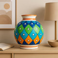 Handcrafted Ceramic Vase: 8 Inch Boho Floral Table Centerpiece