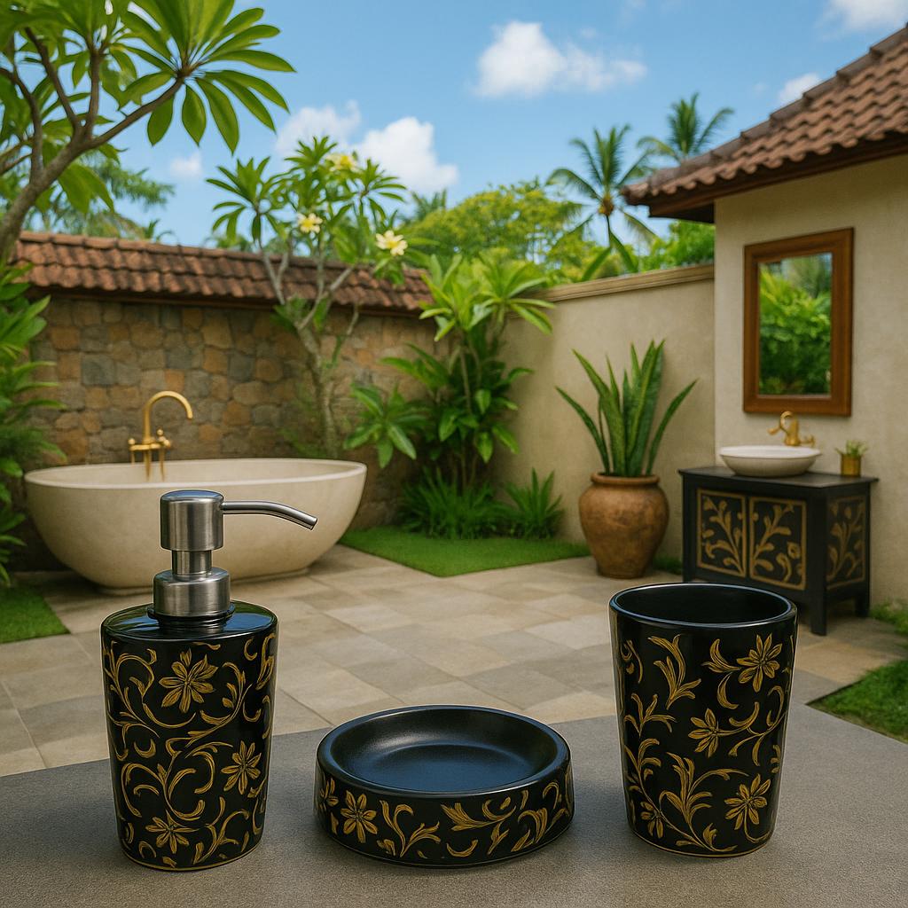 Luxury Black Gold Bath Set