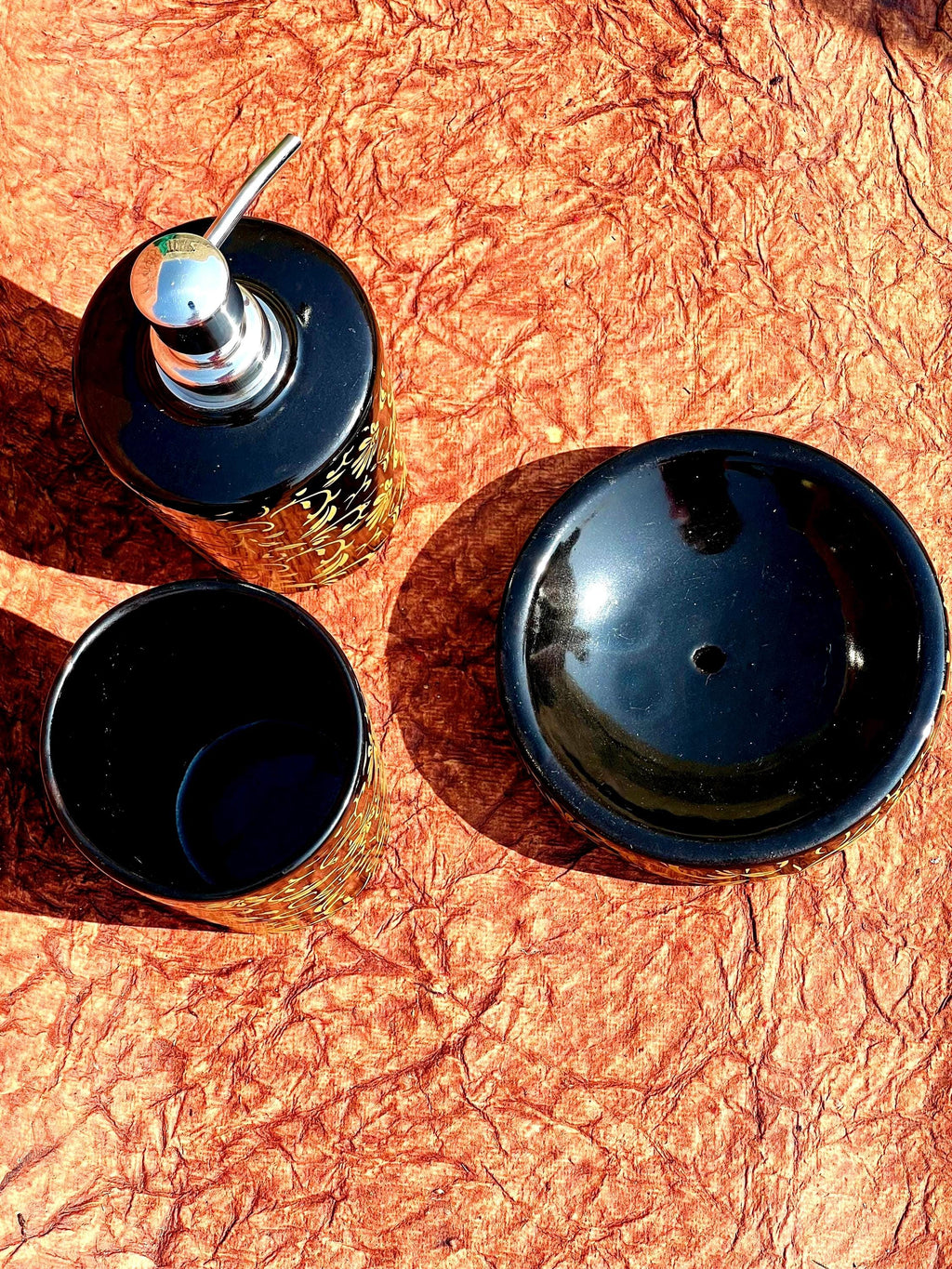 Luxury Black Gold Bath Set