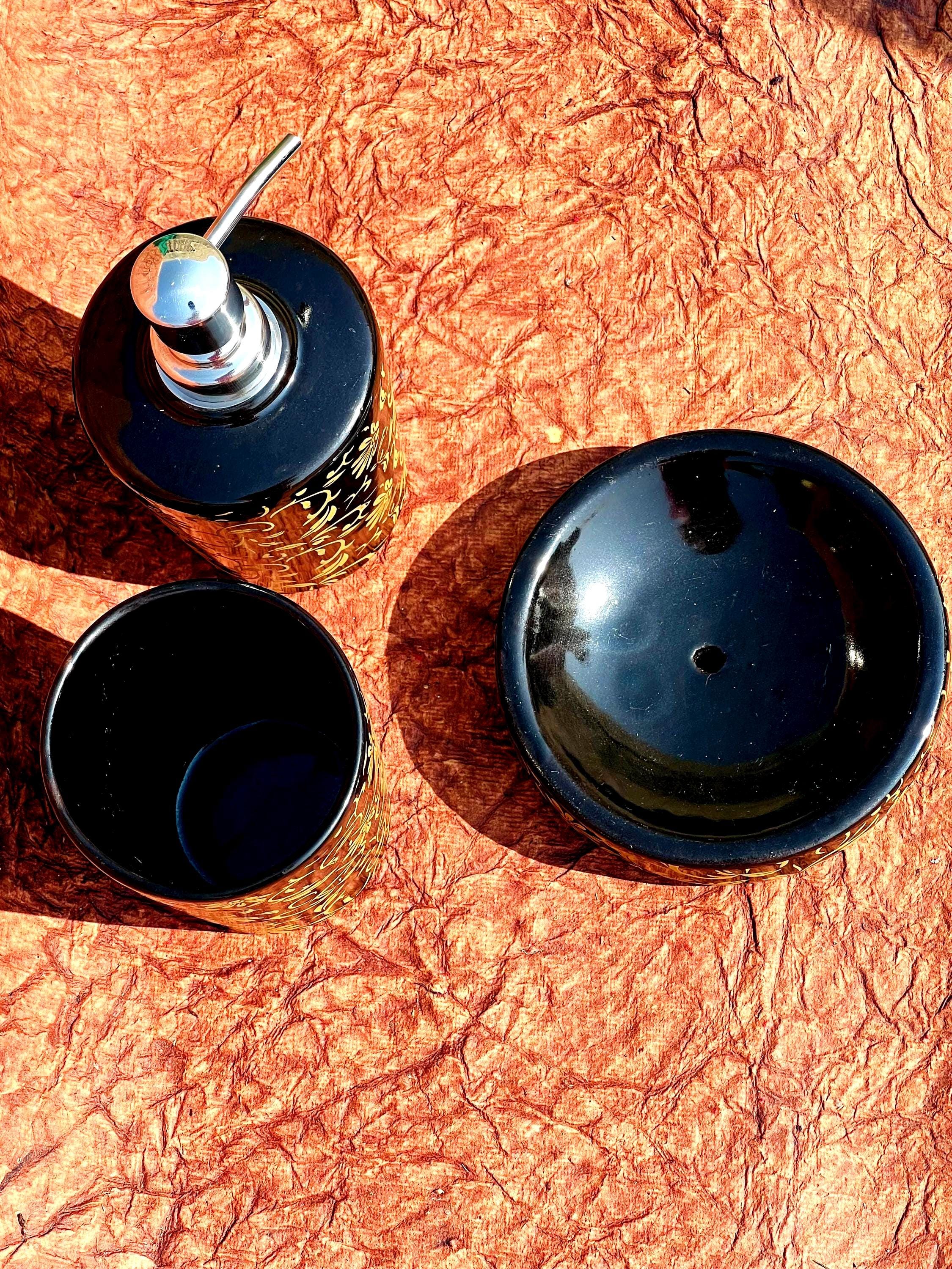 Luxury Black Gold Bath Set