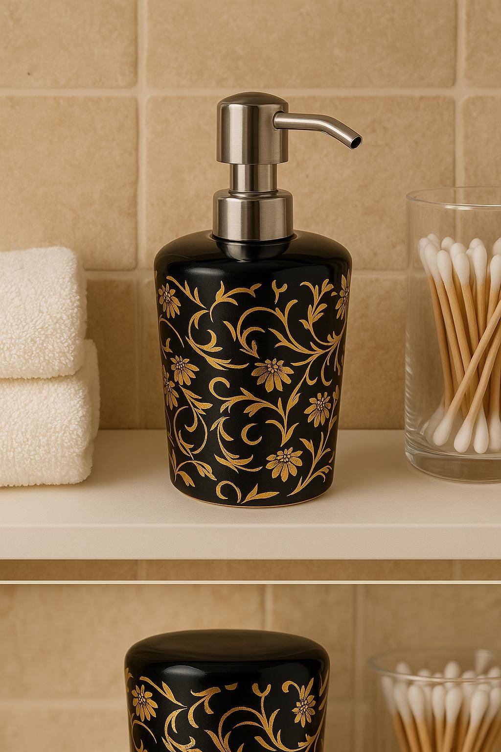 Elegant Black & Gold Soap Pump