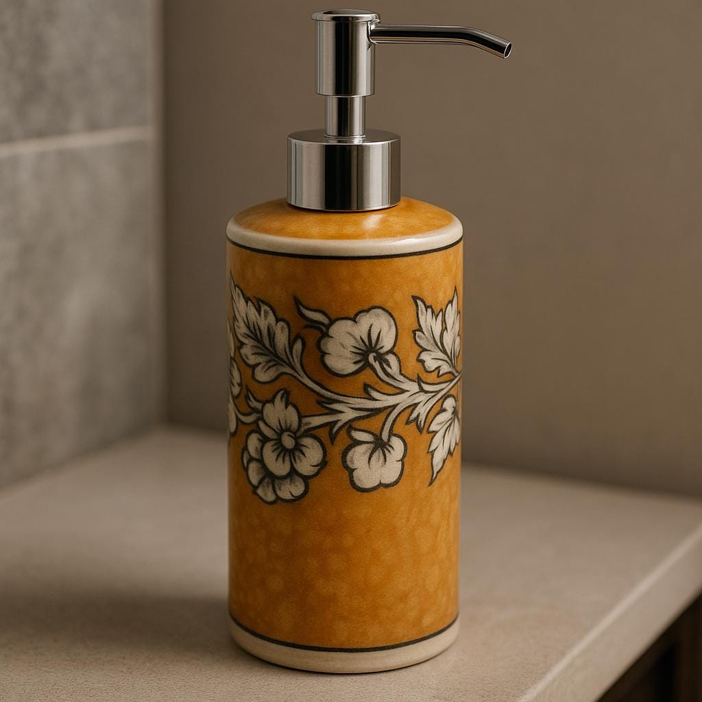 Handmade Floral Soap Dispenser