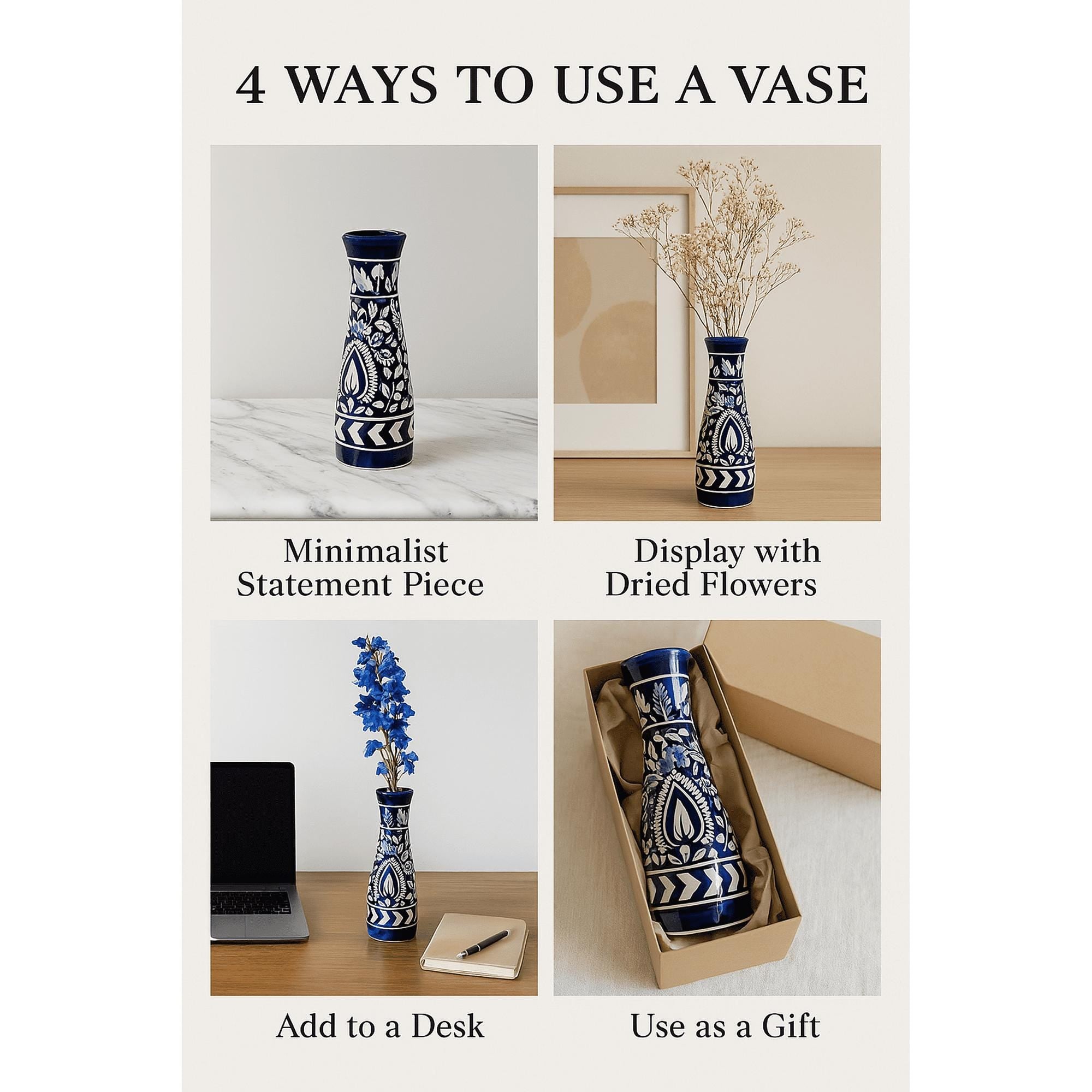 Large Handcrafted Boho Vase