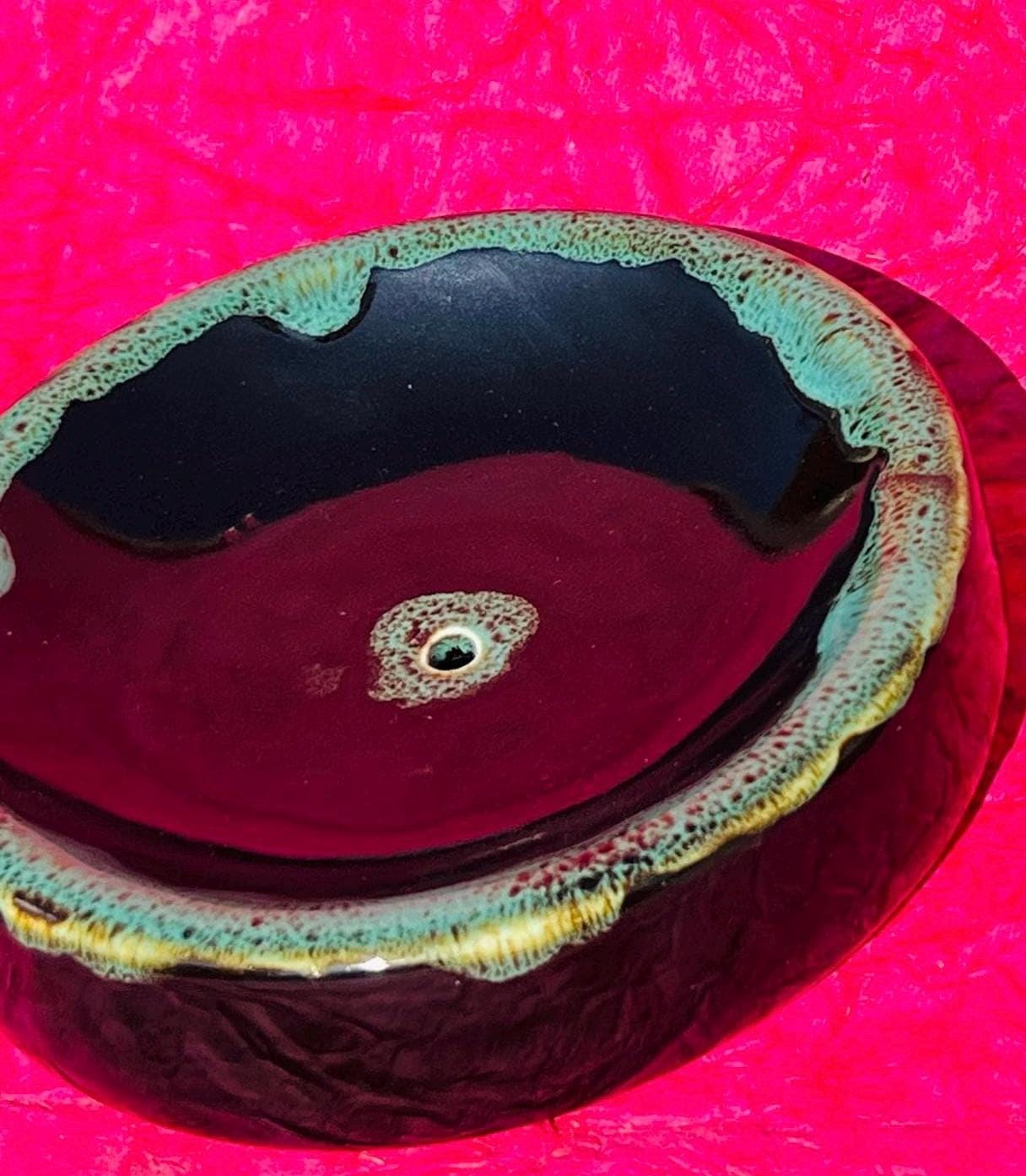 Handmade Black Ceramic Bathroom Set  Teal Amber Glaze, Modern Vanity