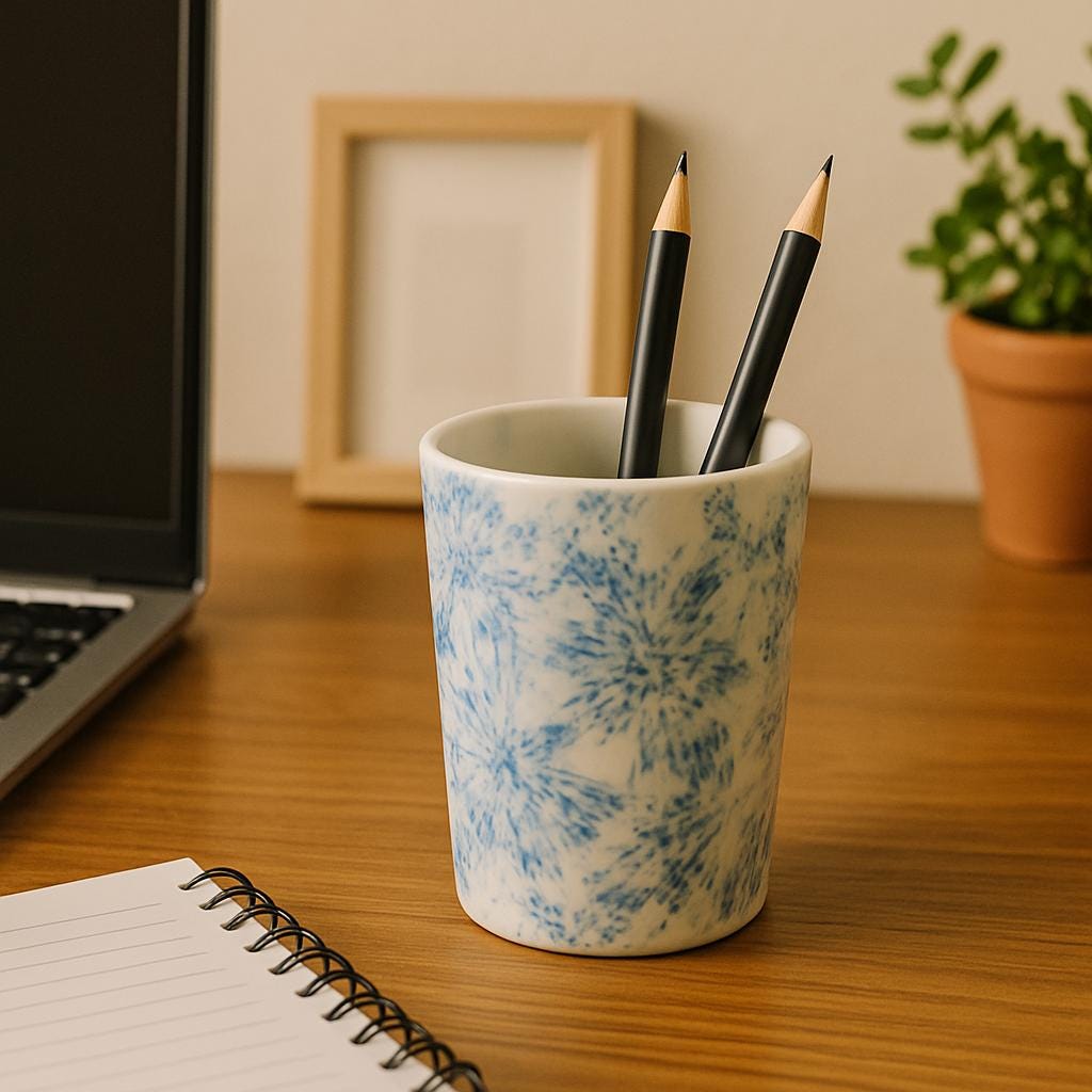 Blue Floral Ceramic Tumbler