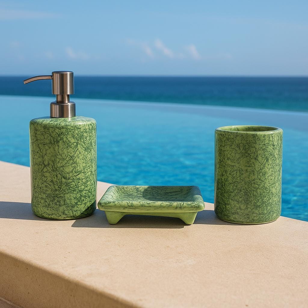 Coastal Green Bath Set