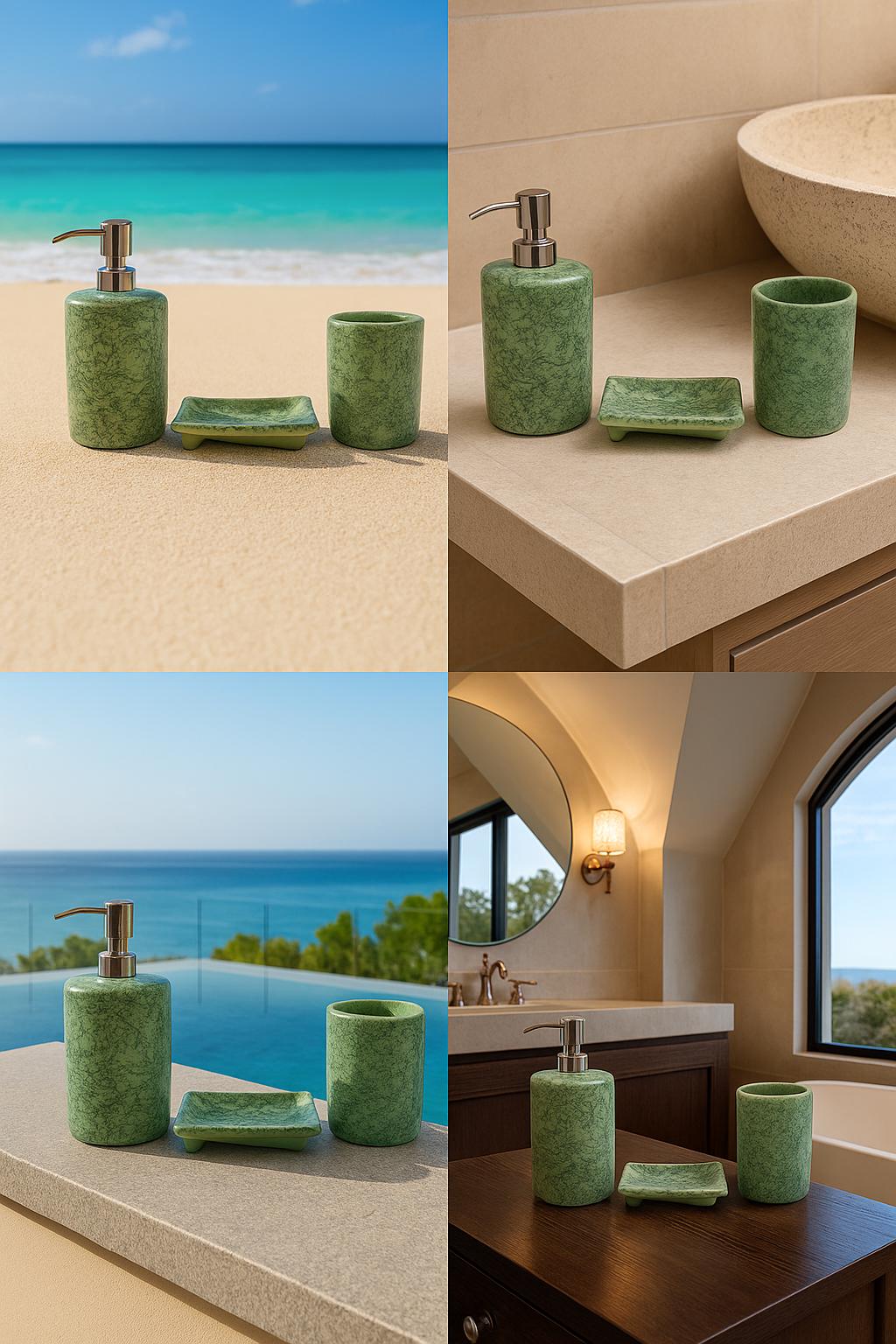 Coastal Green Bath Set