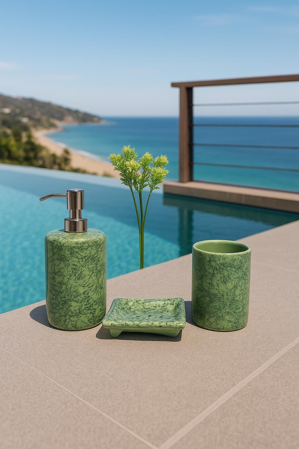 Coastal Green Bath Set