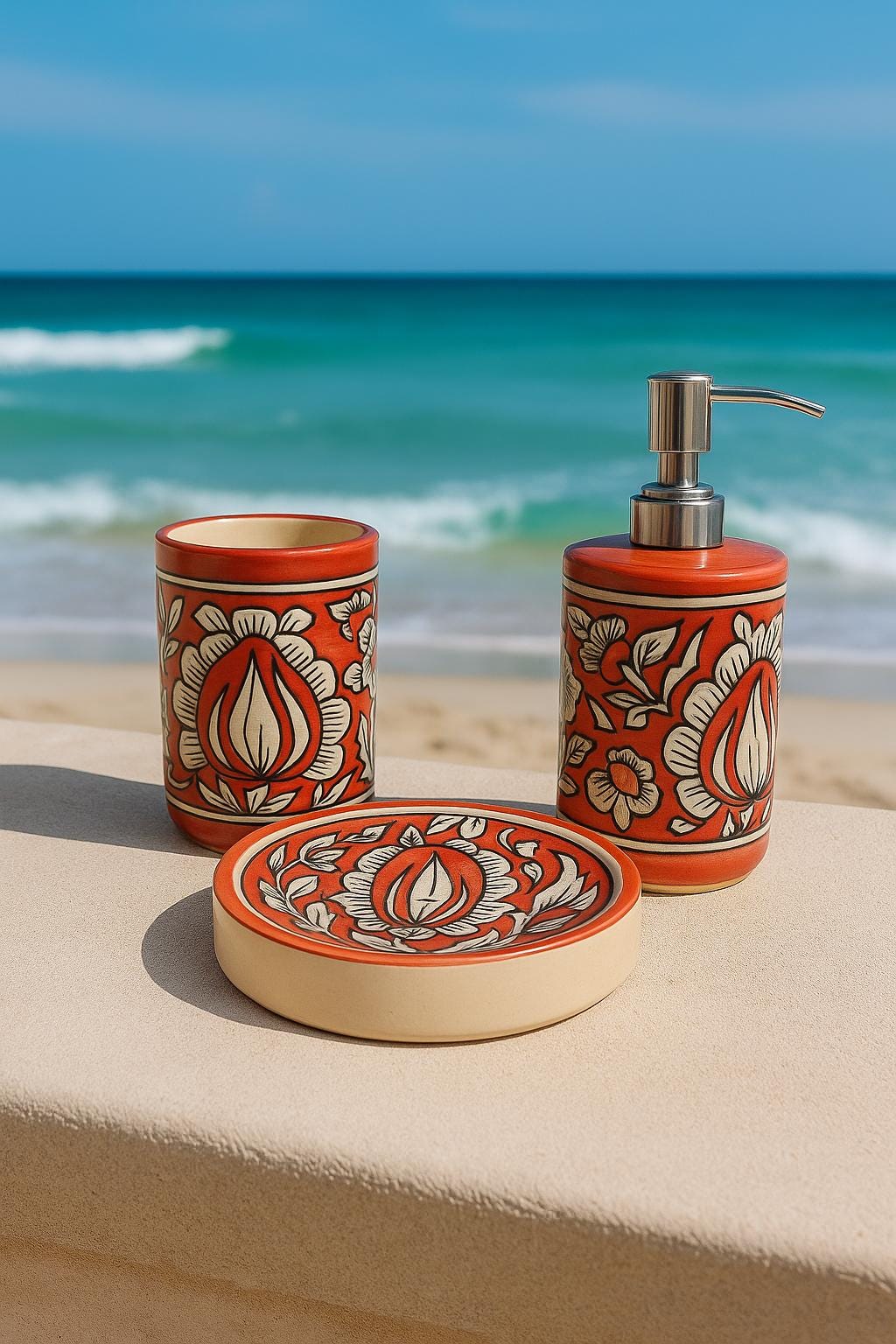 Boho Floral Bathroom Set