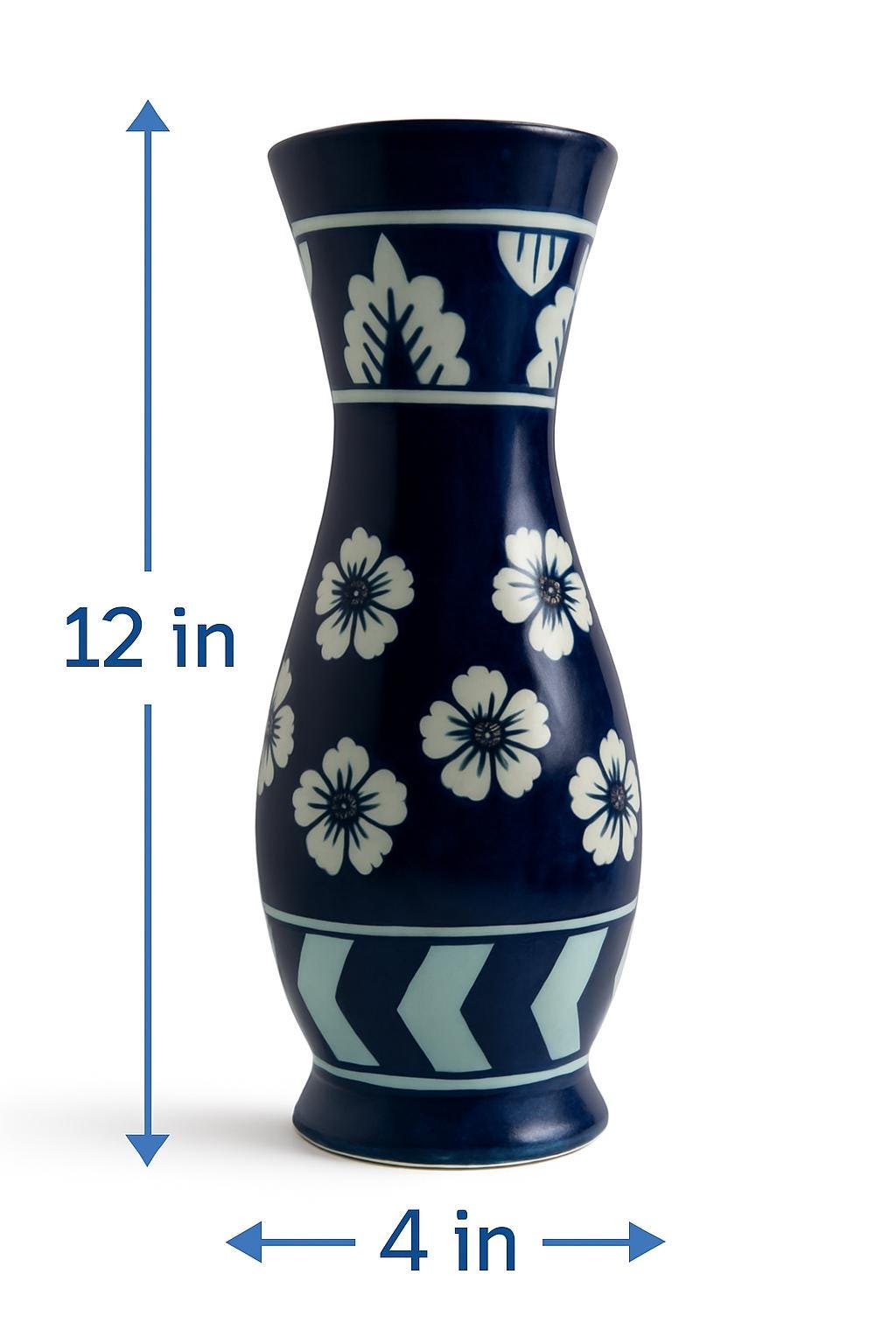 Elegant Navy Blue Ceramic Vase