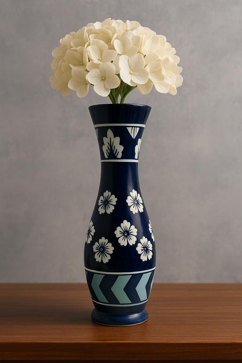 Elegant Navy Blue Ceramic Vase