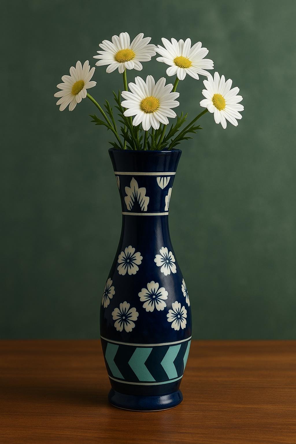 Elegant Navy Blue Ceramic Vase