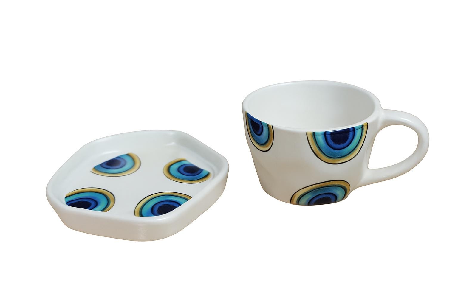 Mid-Century Ceramic Mug Set