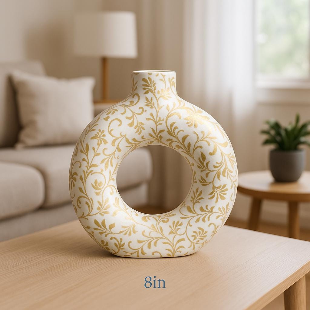Opulent White & Gold Vase
