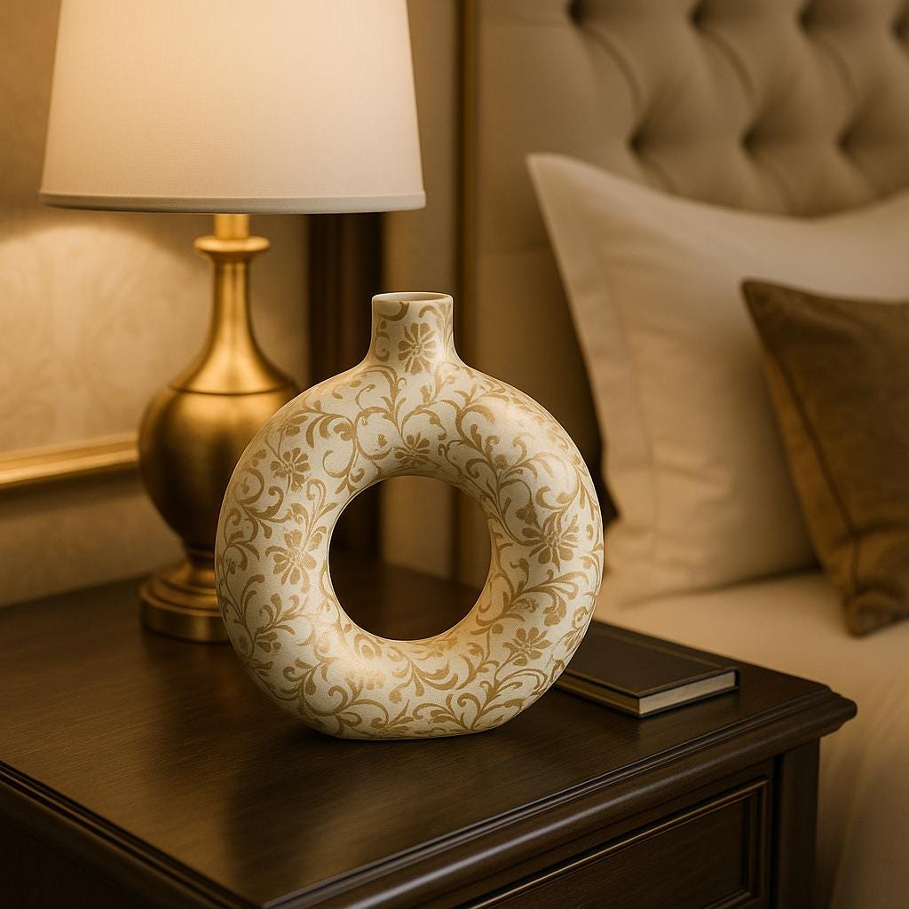 Opulent White & Gold Vase