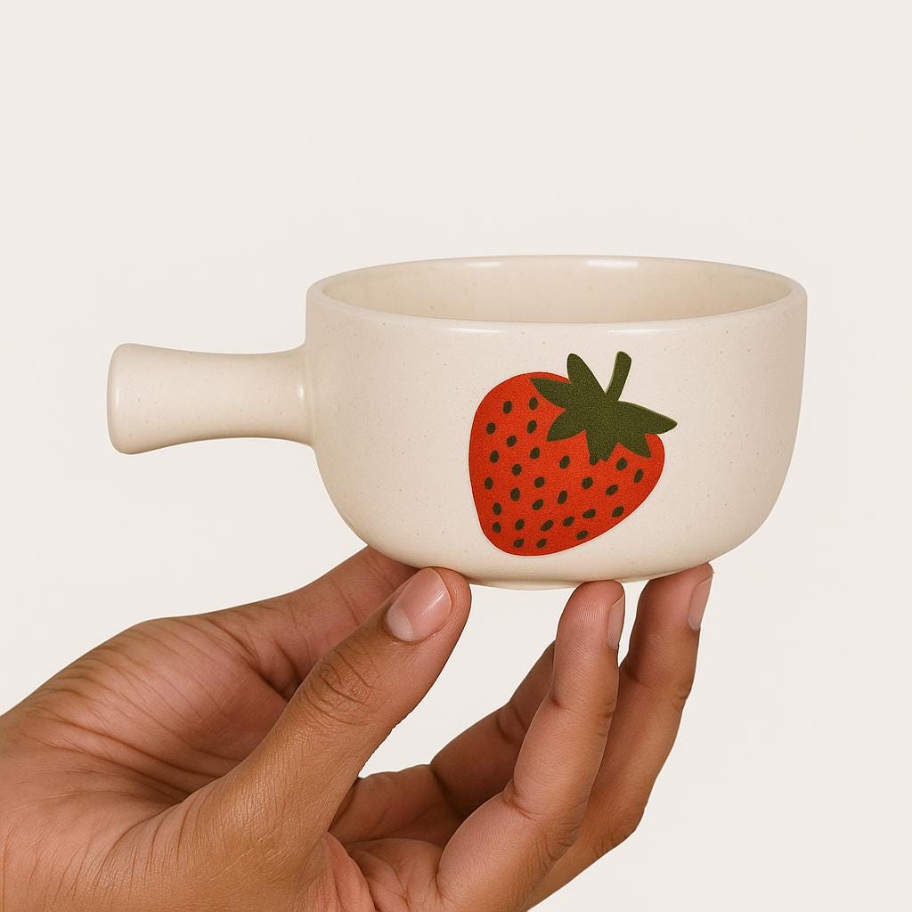 Cute Strawberry Soup Bowl