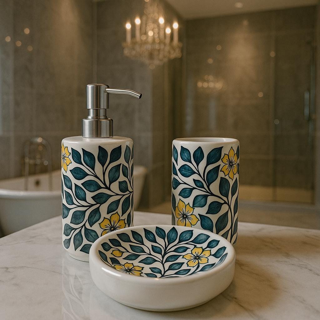 Boho Luxe Floral Bath Set