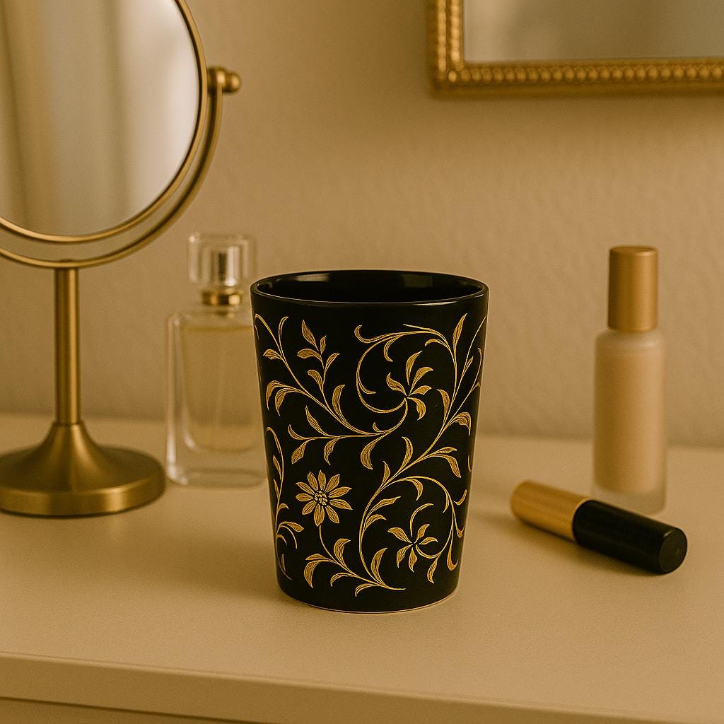 Golden Ceramic Tumbler Art