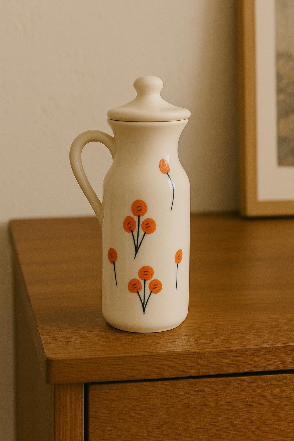 Hand-Painted Floral Pitcher