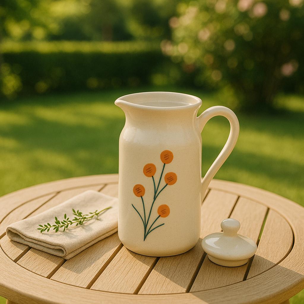 Hand-Painted Floral Pitcher