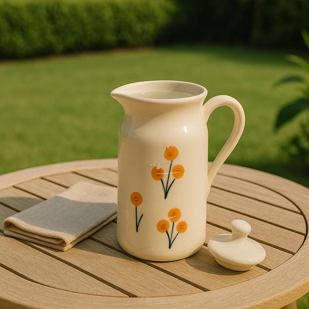 Hand-Painted Floral Pitcher