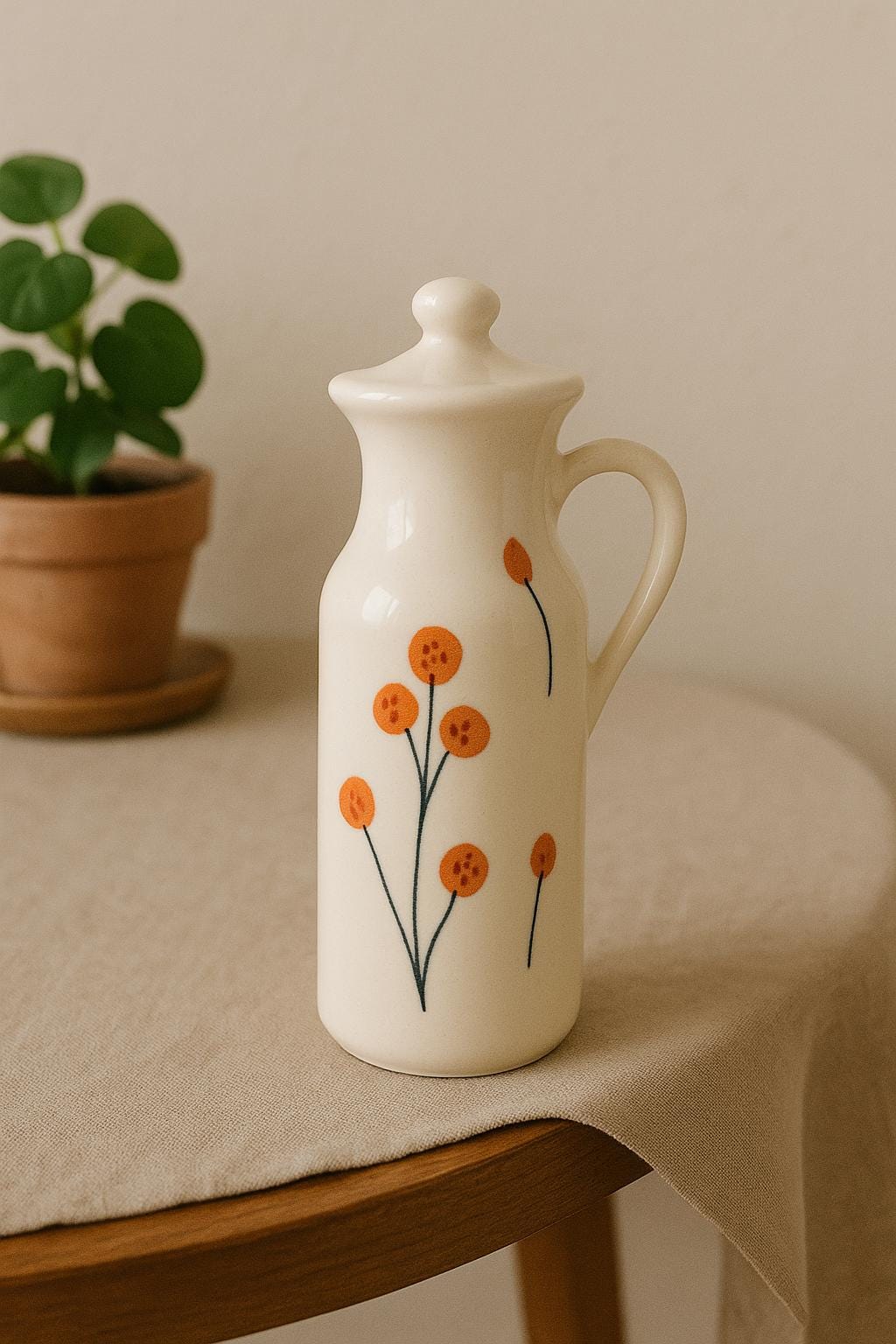 Hand-Painted Floral Pitcher