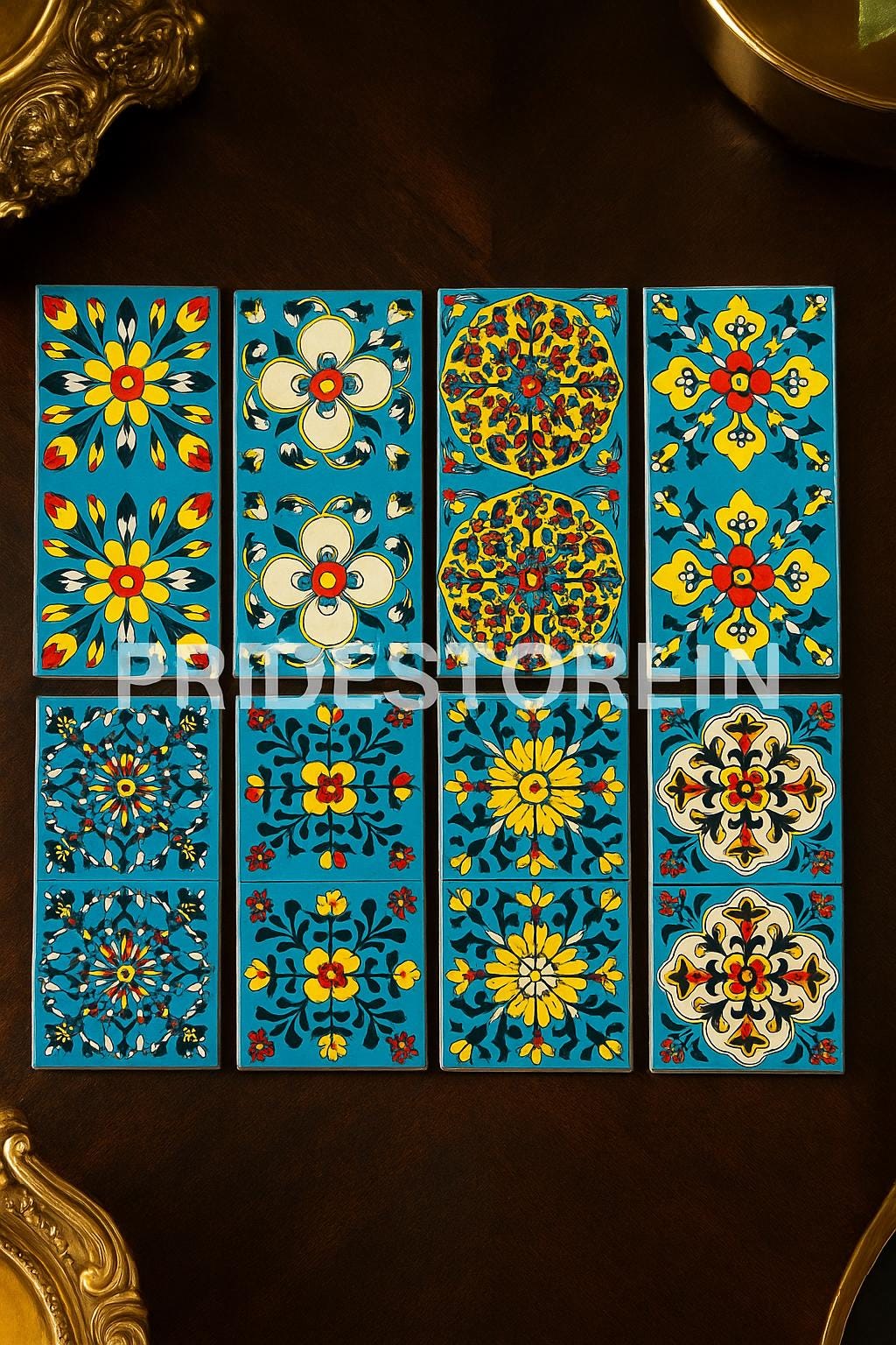 Turquoise Floral Wall Tiles