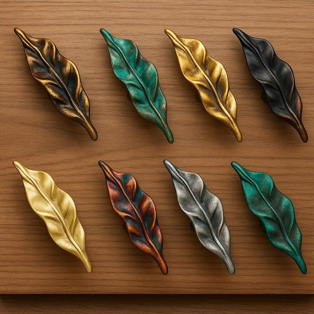 Elegant Brass Leaf Knobs