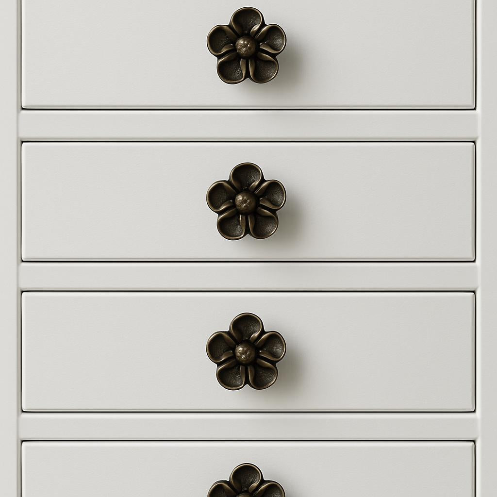 Chic Silver Flower Drawer Pull