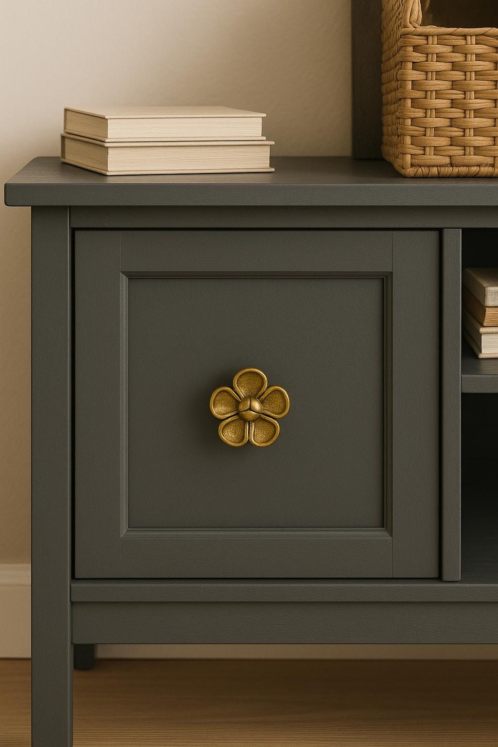 Chic Silver Flower Drawer Pull
