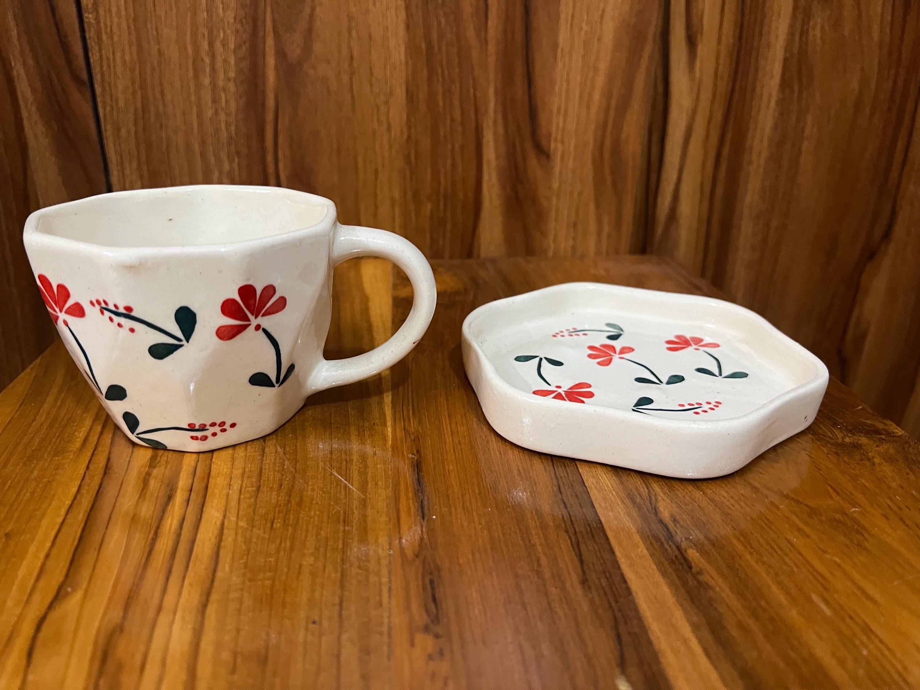 Hand-Painted Floral Tea Set