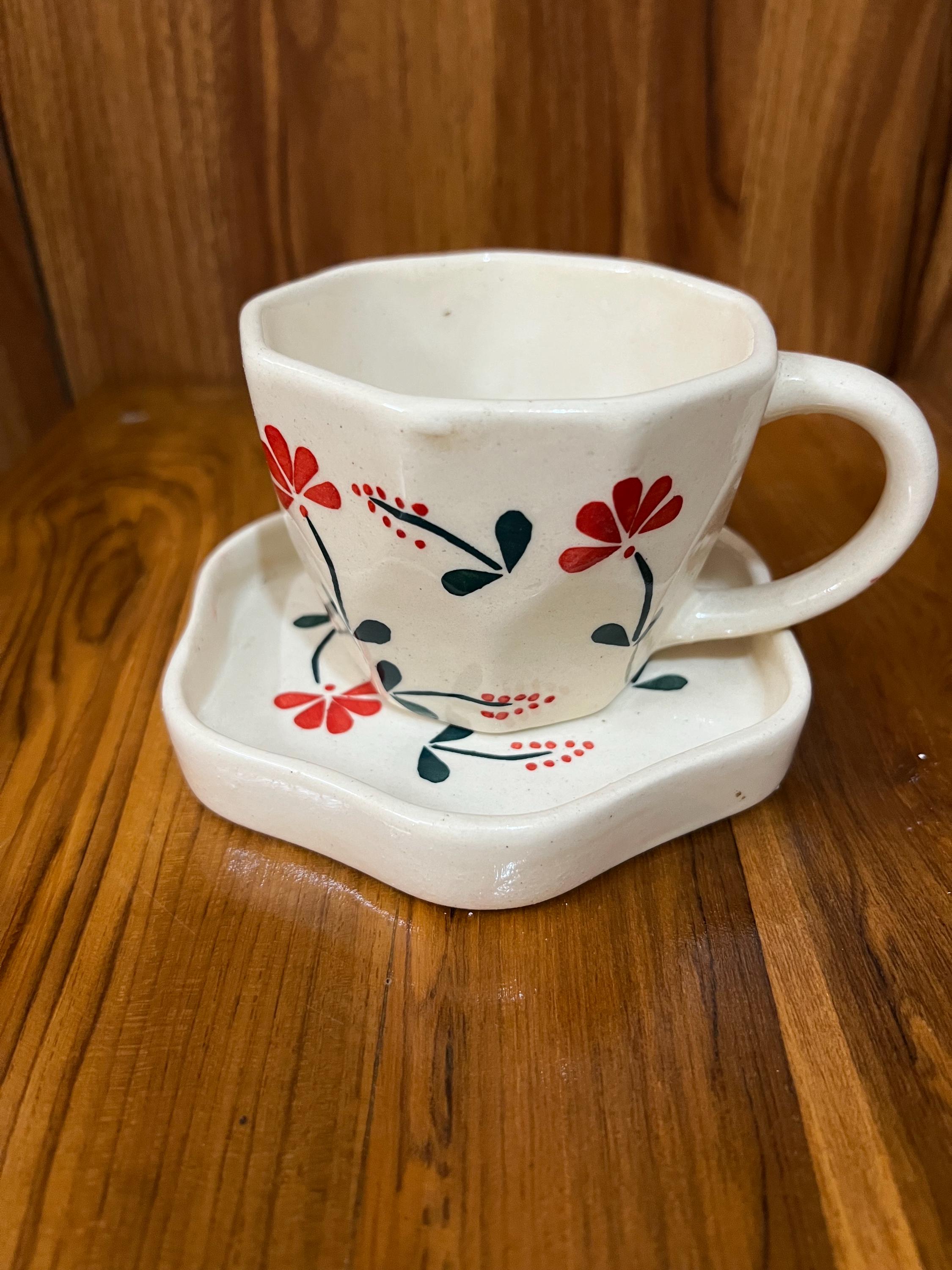 Hand-Painted Floral Tea Set