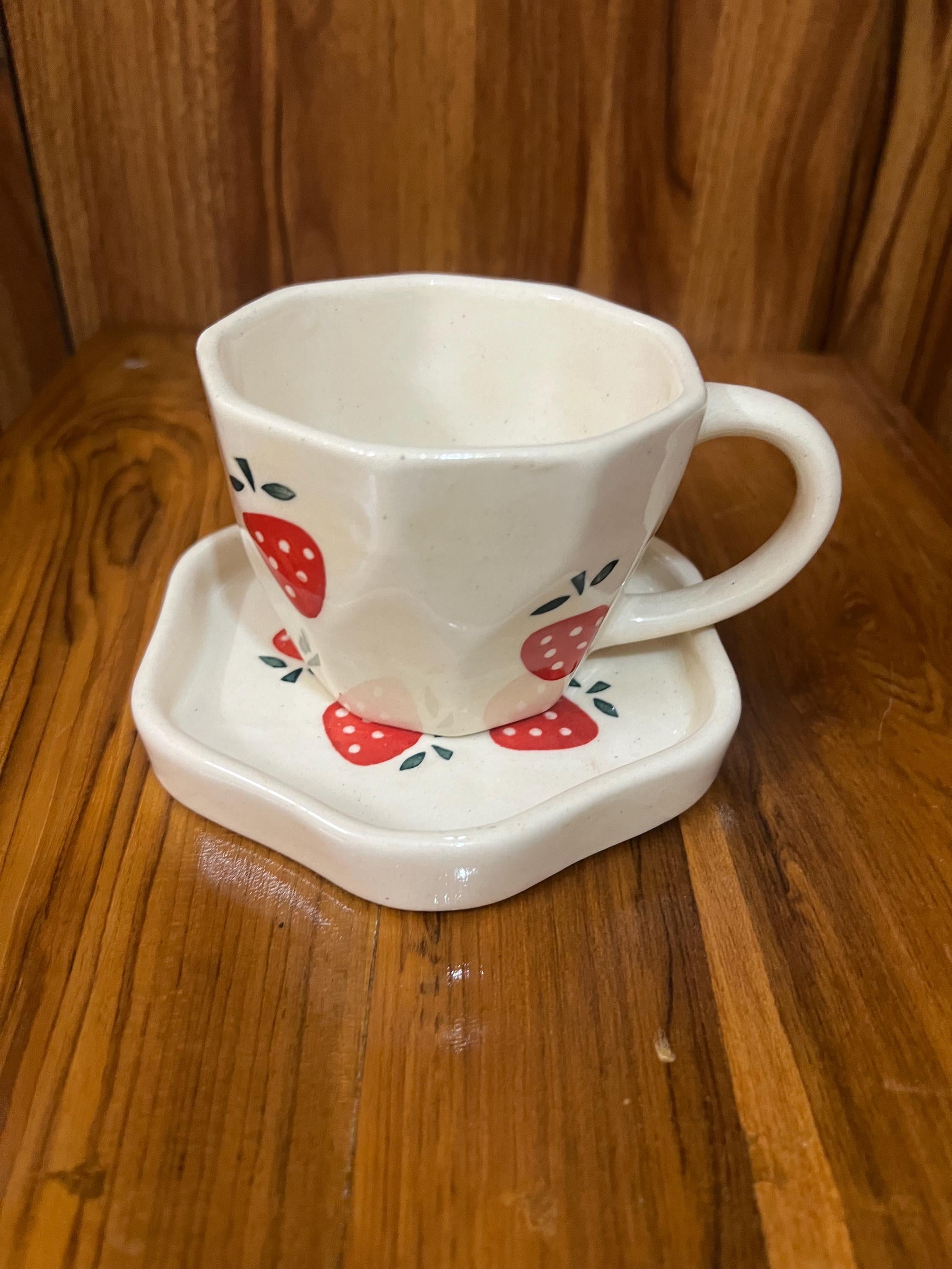 Strawberry Ceramic Mug Set