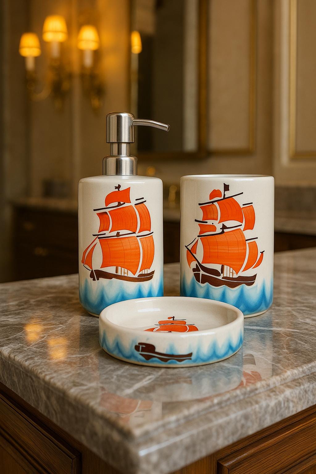 Tropical Ceramic Bath Set