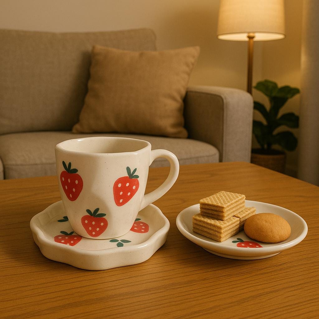Strawberry Ceramic Mug Set