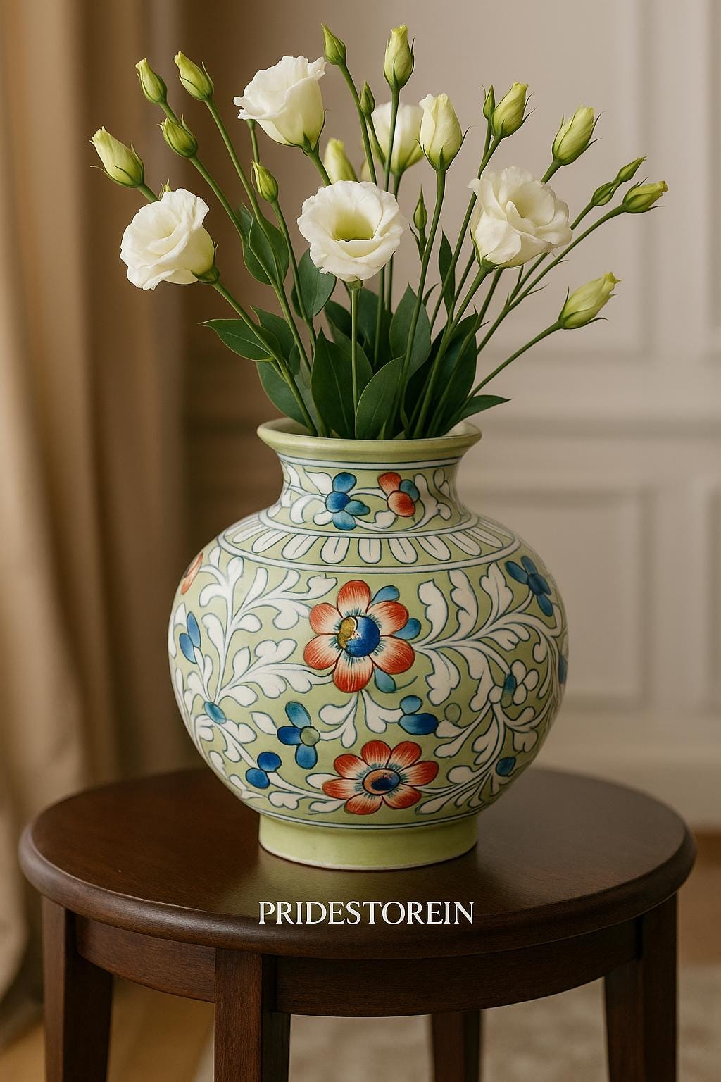 Handmade Green Floral Vase
