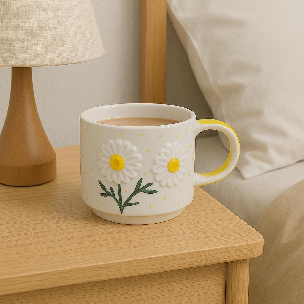 Daisy Flower Mug & Saucer Set