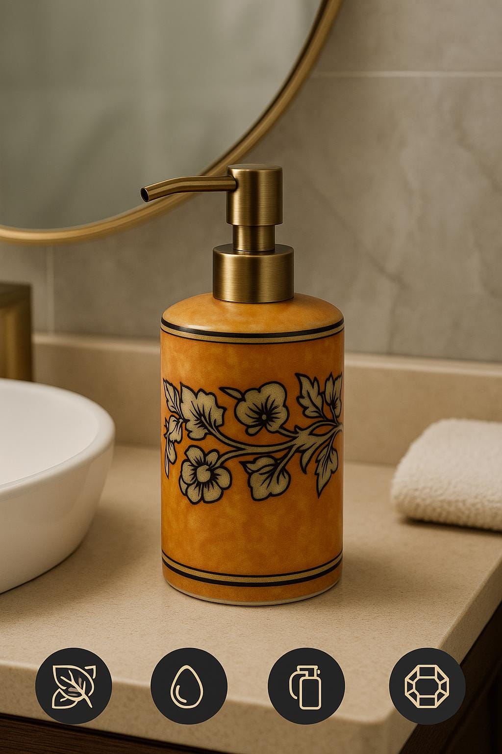 Handmade Floral Soap Dispenser