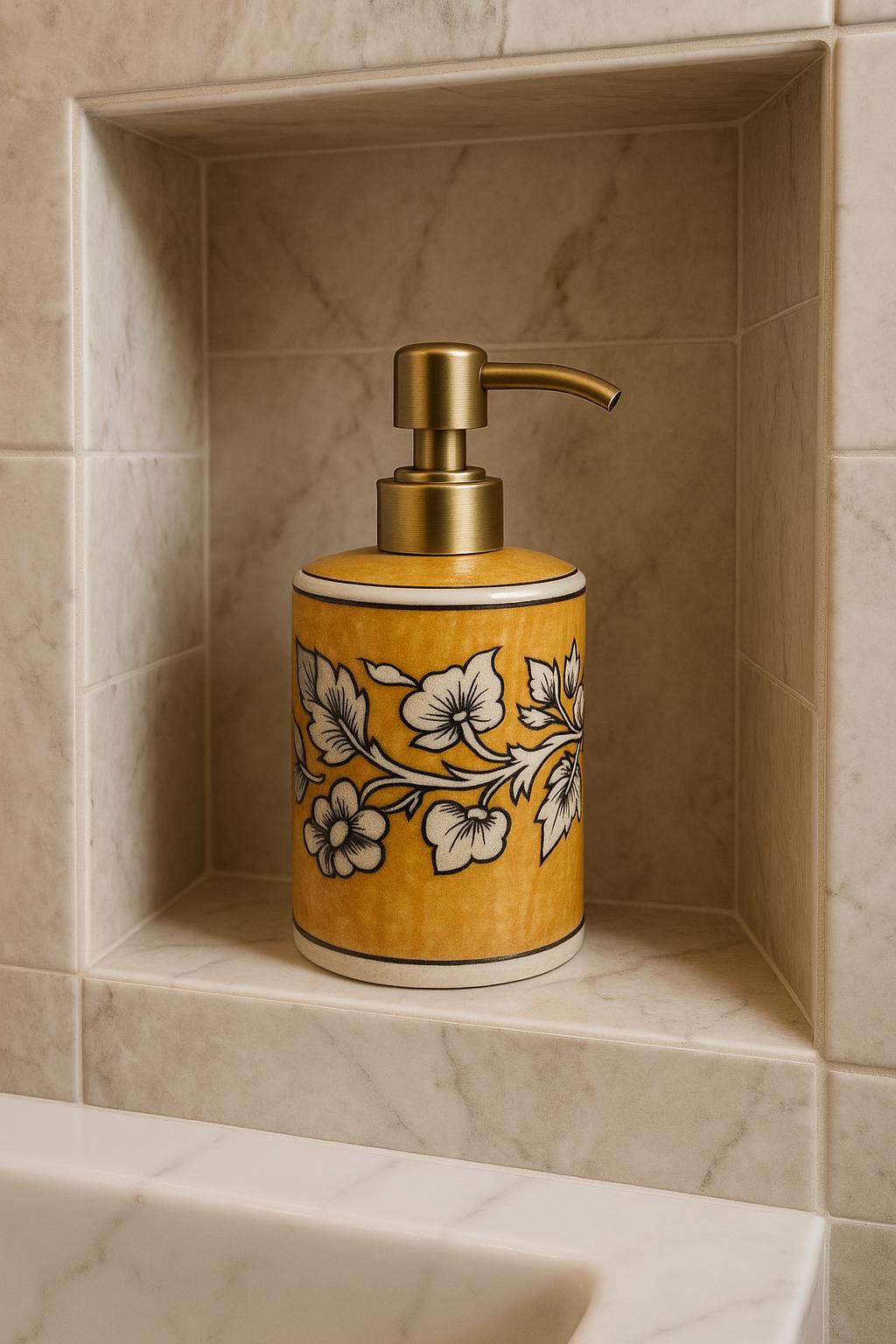Handmade Floral Soap Dispenser