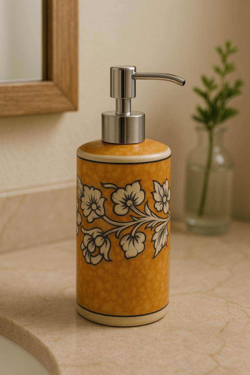 Handmade Floral Soap Dispenser