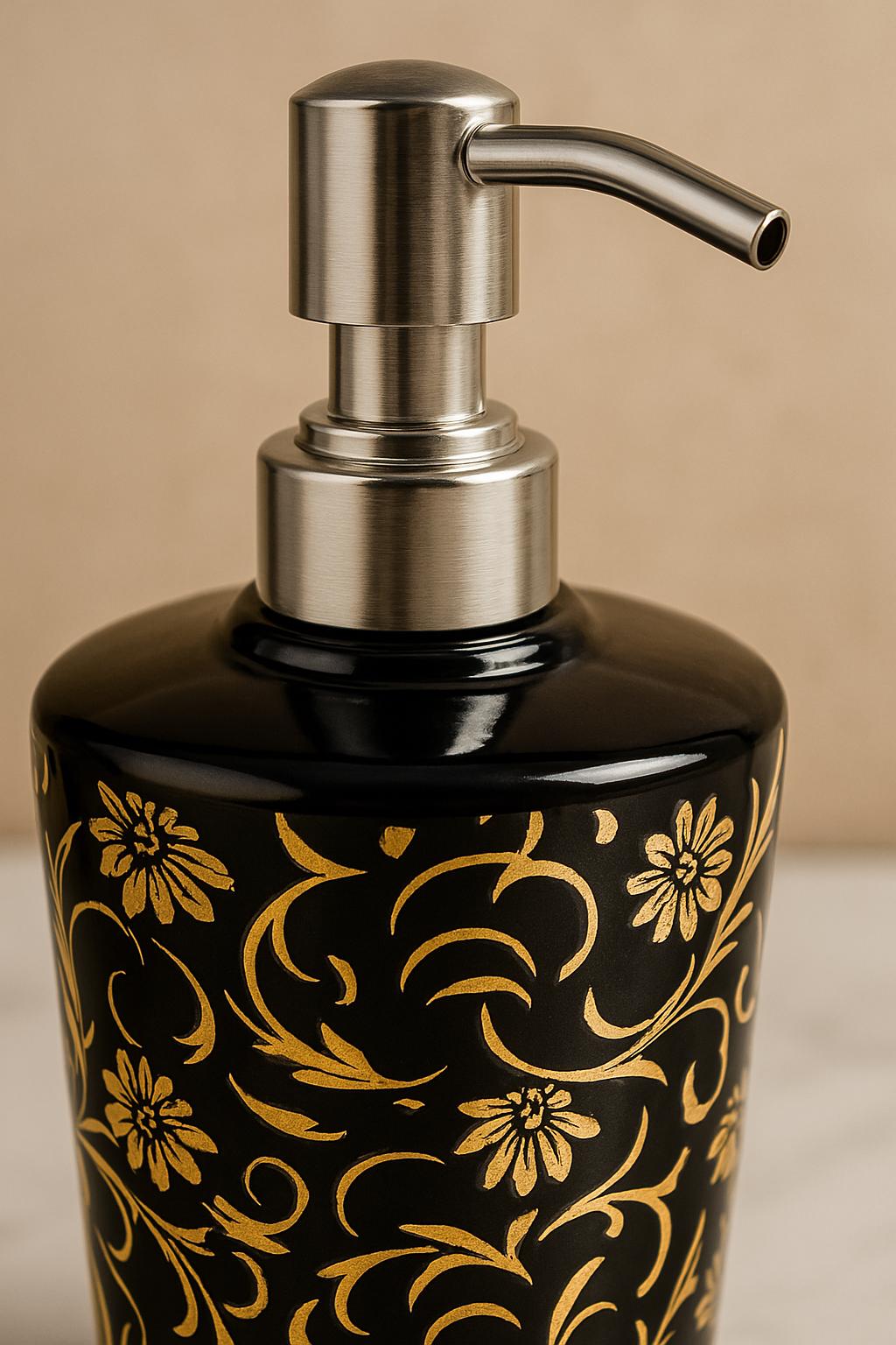 Elegant Black & Gold Soap Pump
