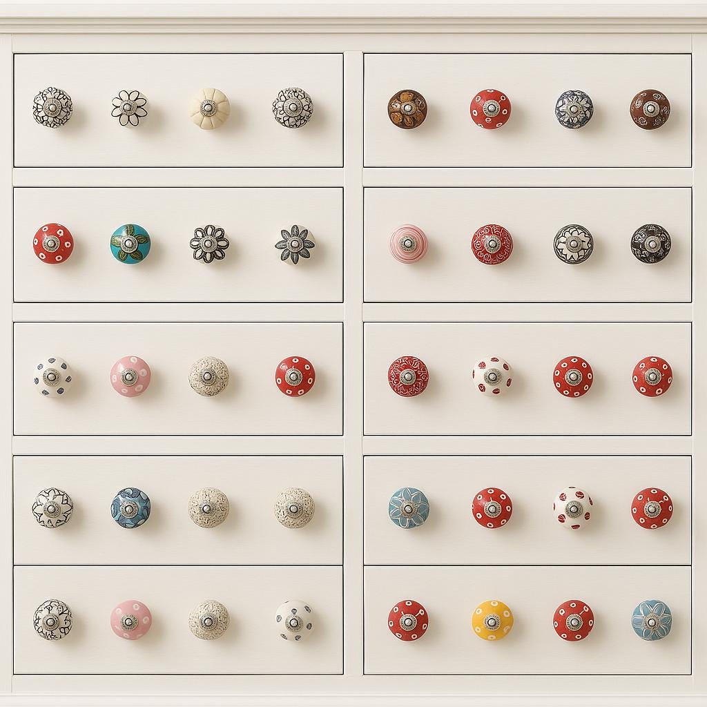 Boho Ceramic KnobsÑAll Included
