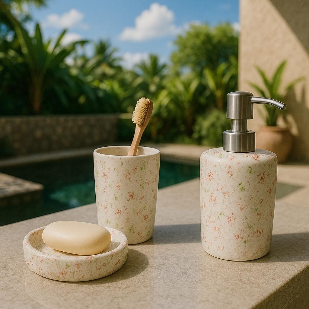 Eco Chic Ceramic Bath Set