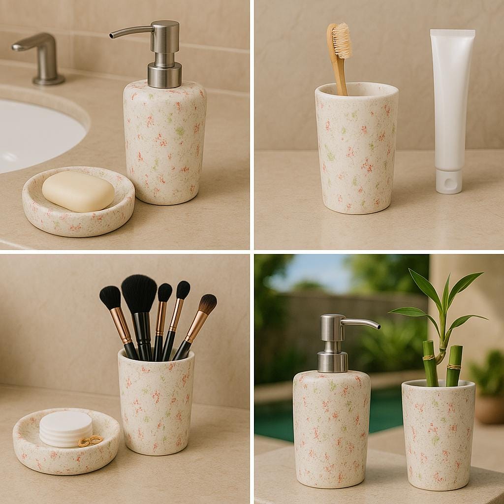 Eco Chic Ceramic Bath Set